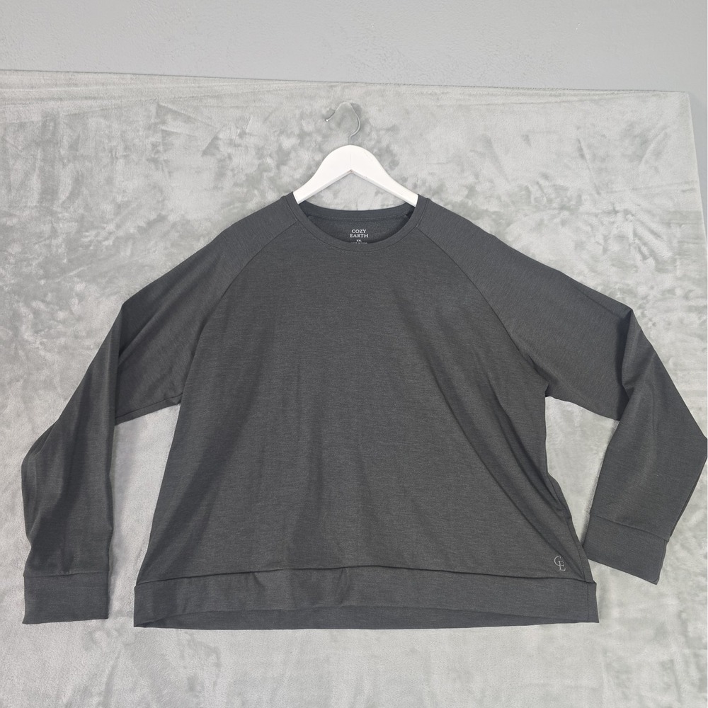 Cozy Earth Women's Cozy Earth Ultra-Soft Bamboo Pullover Crew XXL Grey